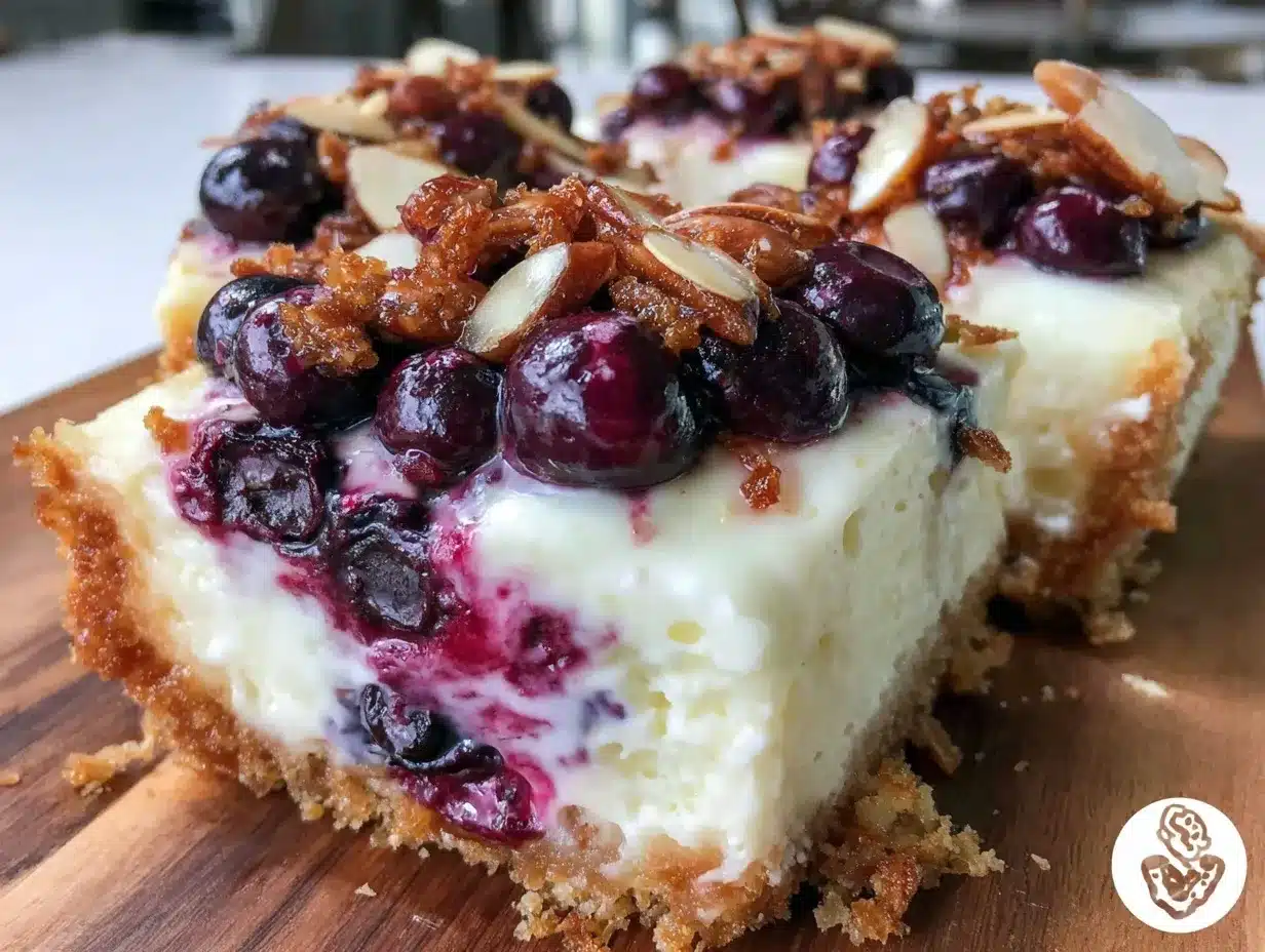 crispy lemon blueberry cheesecake bars preparation steps