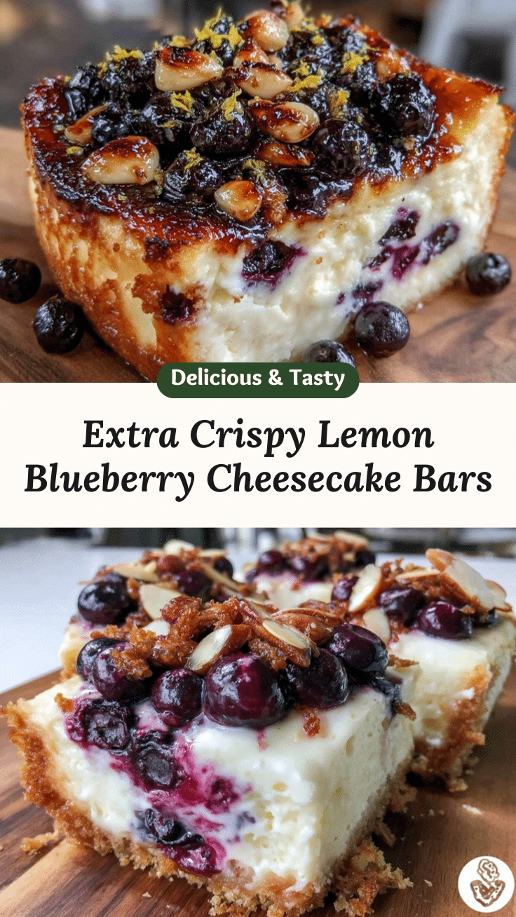 crispy lemon blueberry cheesecake bars recipe