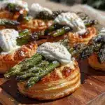 crispy overnight asparagus puff pastry bites - featured image
