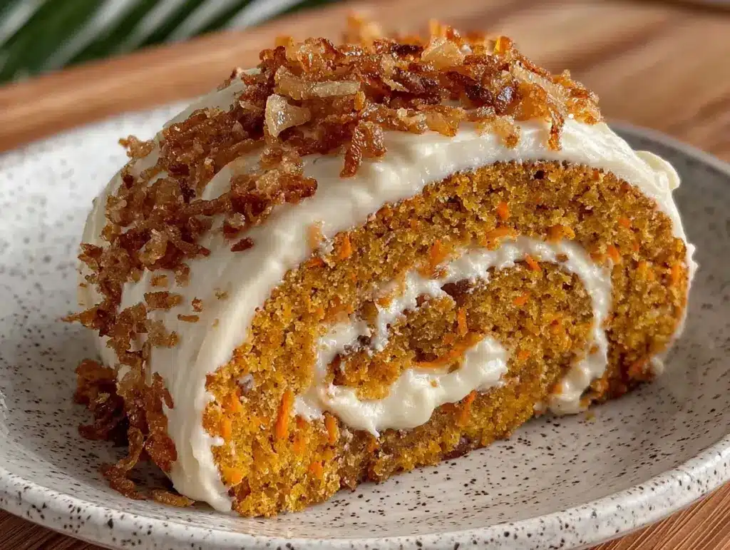 dairy-free carrot cake roll - featured image