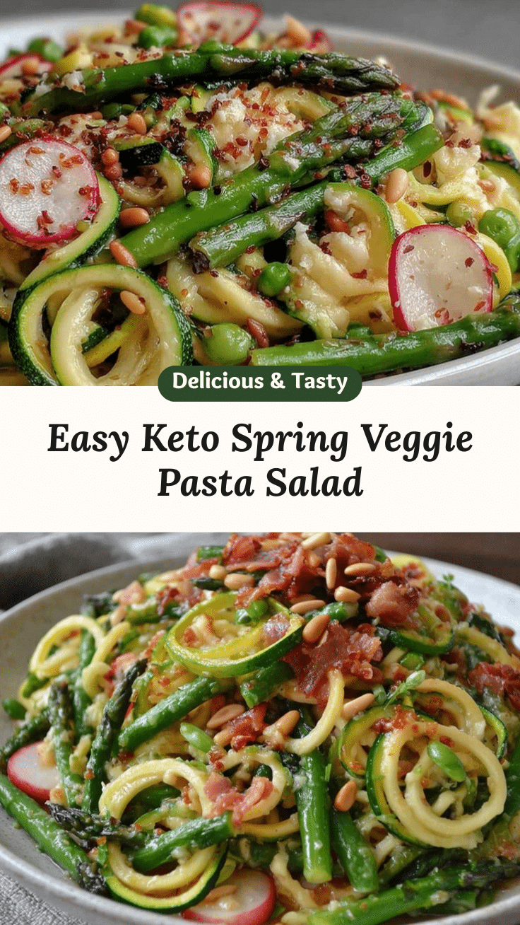 easy keto spring vegetable pasta salad recipe