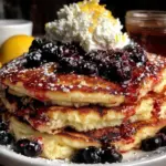 fluffy lemon blueberry ricotta pancakes - featured image