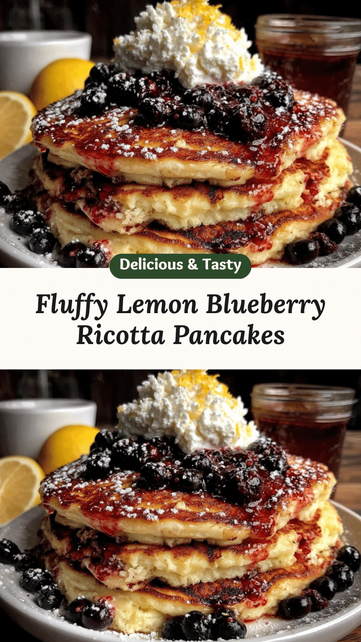 fluffy lemon blueberry ricotta pancakes recipe
