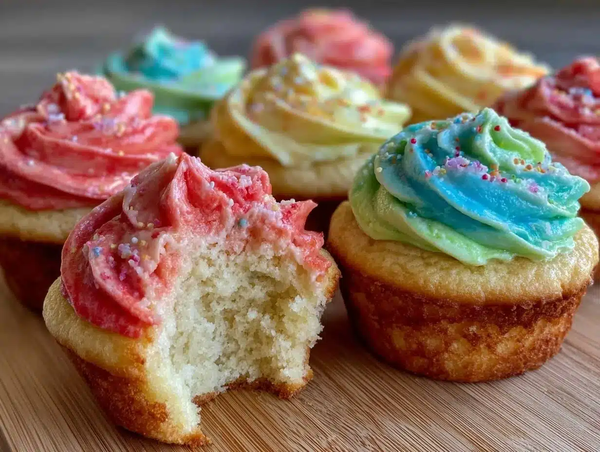 fluffy school colors cupcakes preparation steps