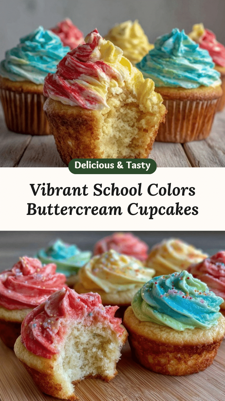 fluffy school colors cupcakes recipe