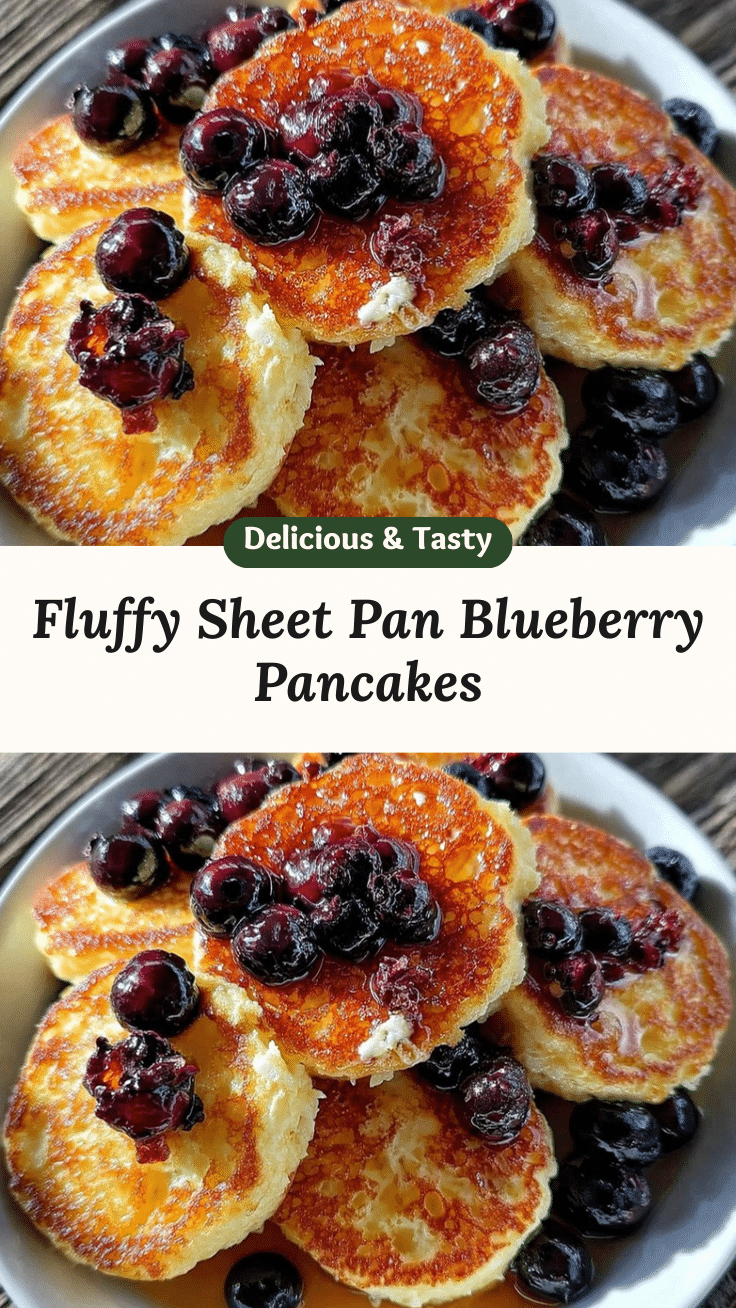 fluffy sheet pan pancakes with blueberries recipe