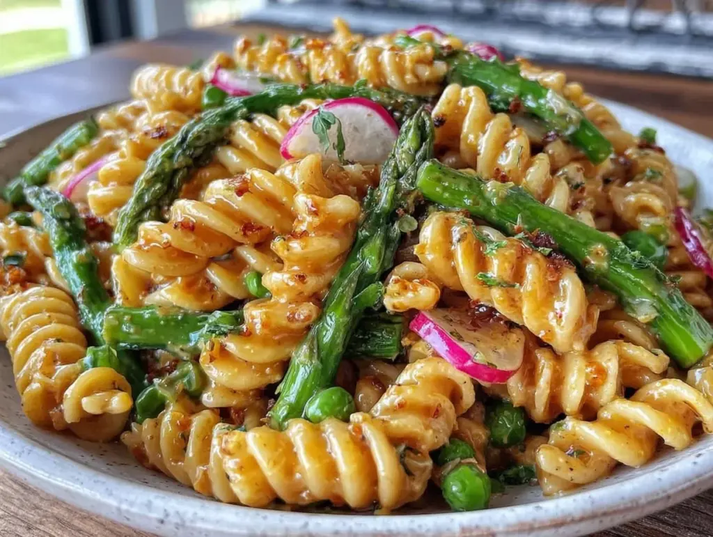 fresh air fryer spring vegetable pasta salad - featured image