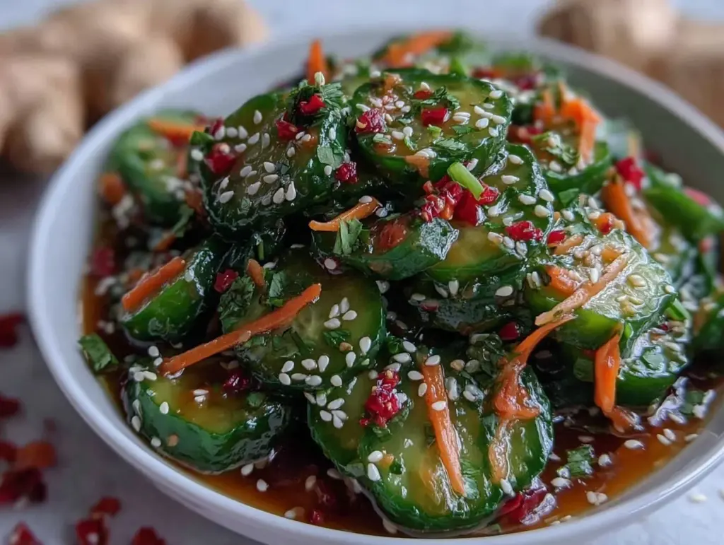 fresh asian cucumber salad - featured image