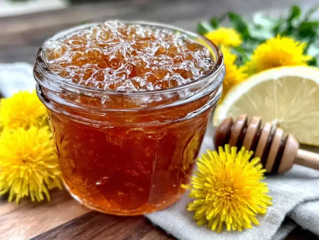 fresh dandelion jelly - featured image