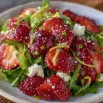 fresh gluten-free strawberry goat cheese salad - featured image
