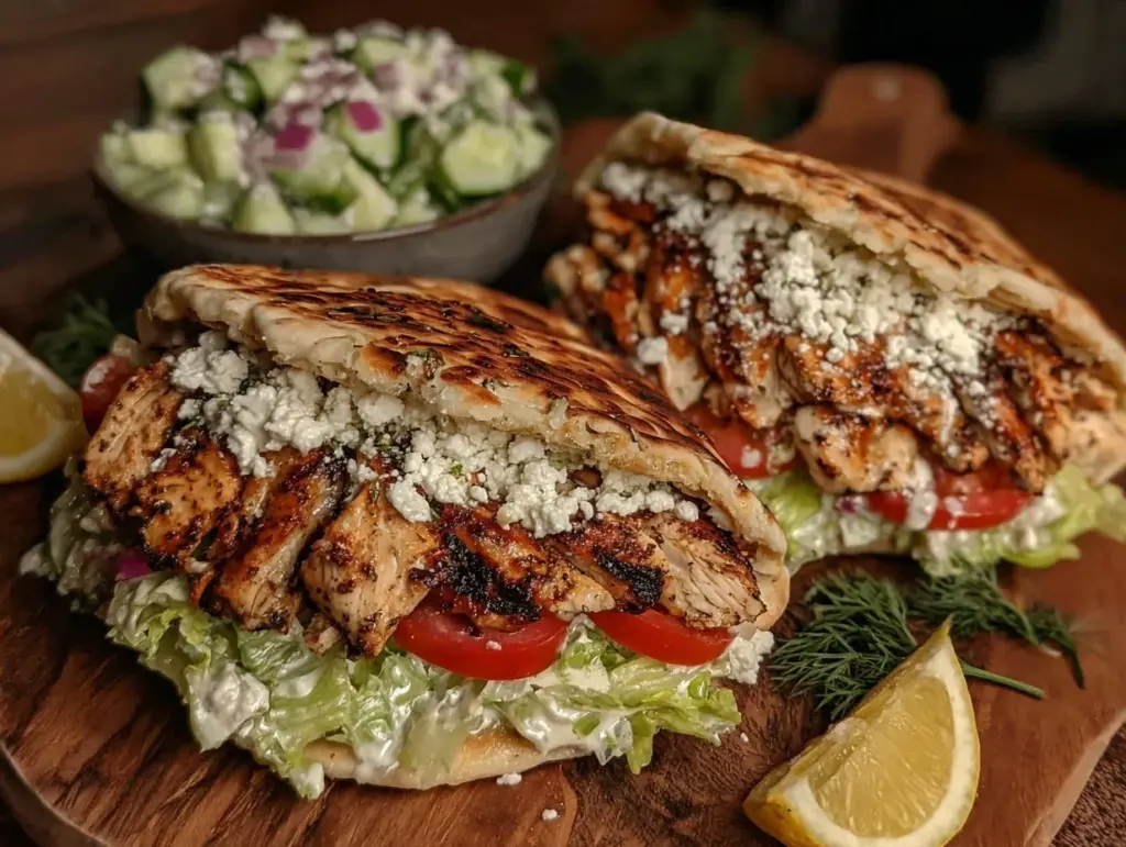 fresh Greek chicken pita pockets - featured image