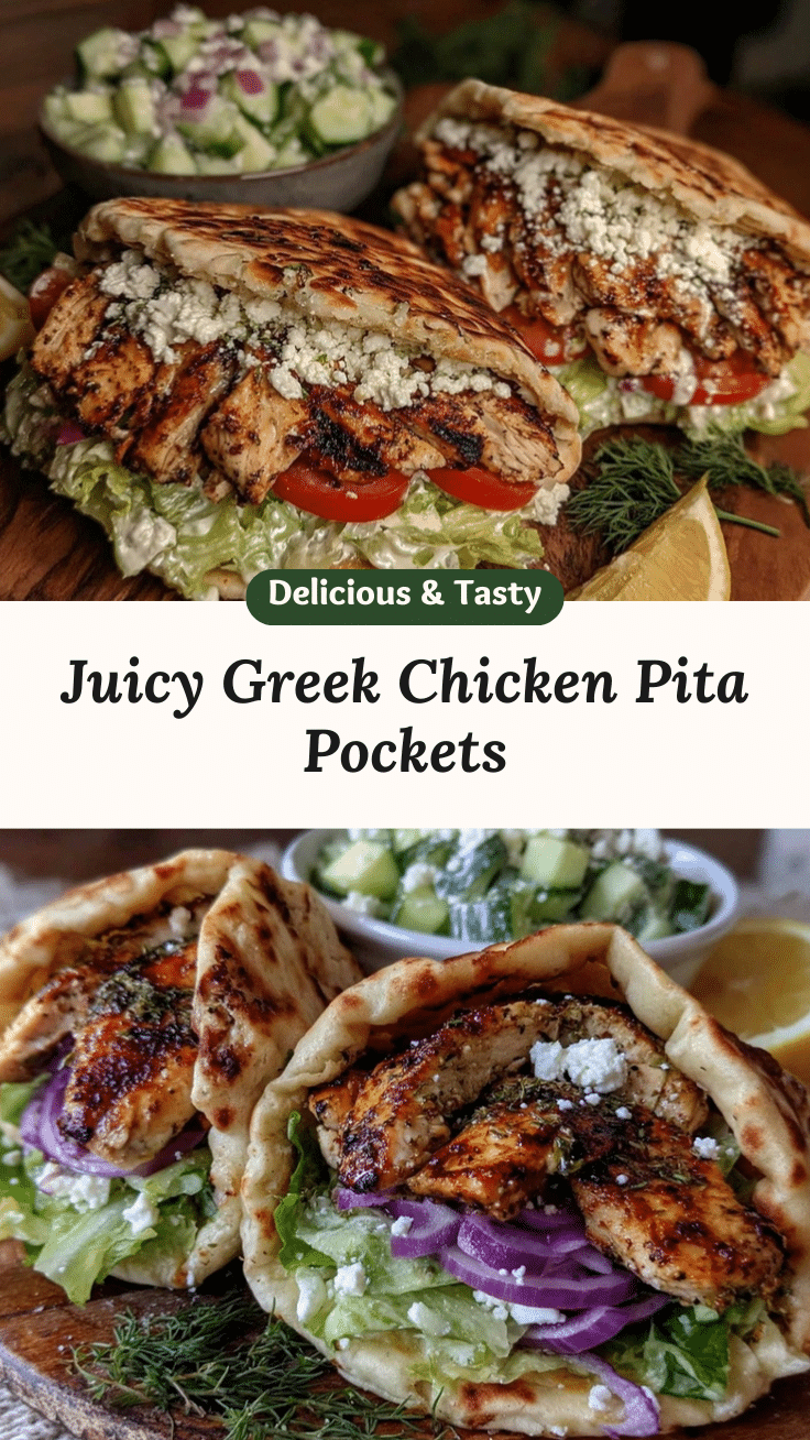 fresh Greek chicken pita pockets recipe