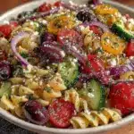 fresh greek pasta salad - featured image