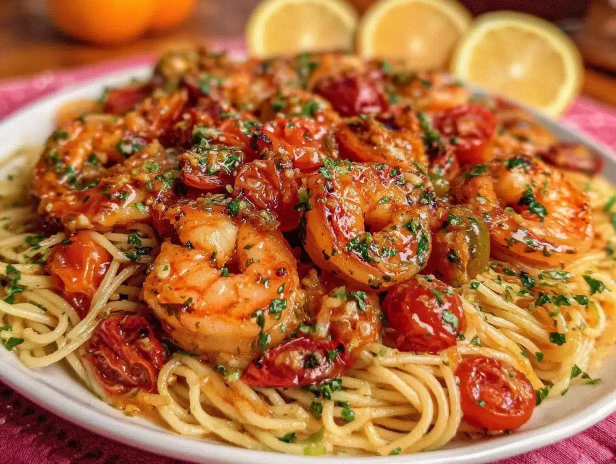 fresh lemon garlic shrimp pasta preparation steps