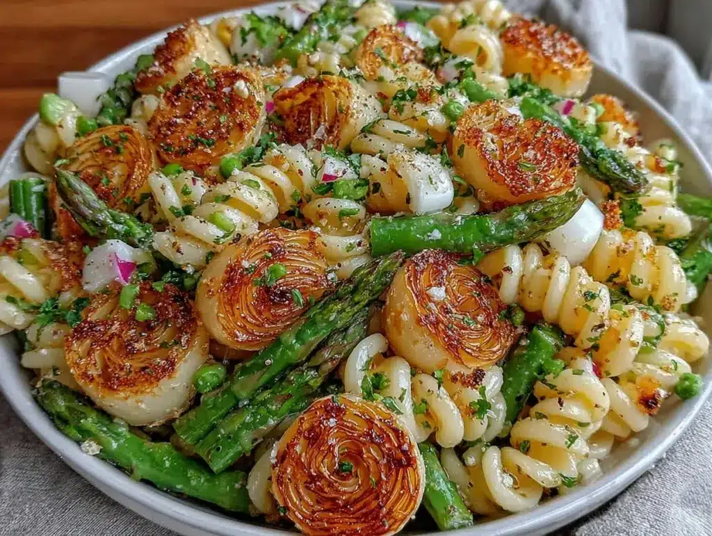 fresh spring vegetable pasta salad - featured image