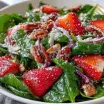 fresh strawberry spinach salad - featured image