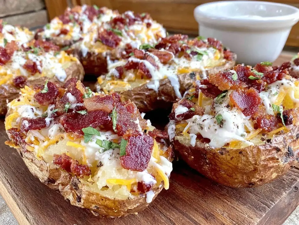 gluten-free bacon ranch potato skins - featured image