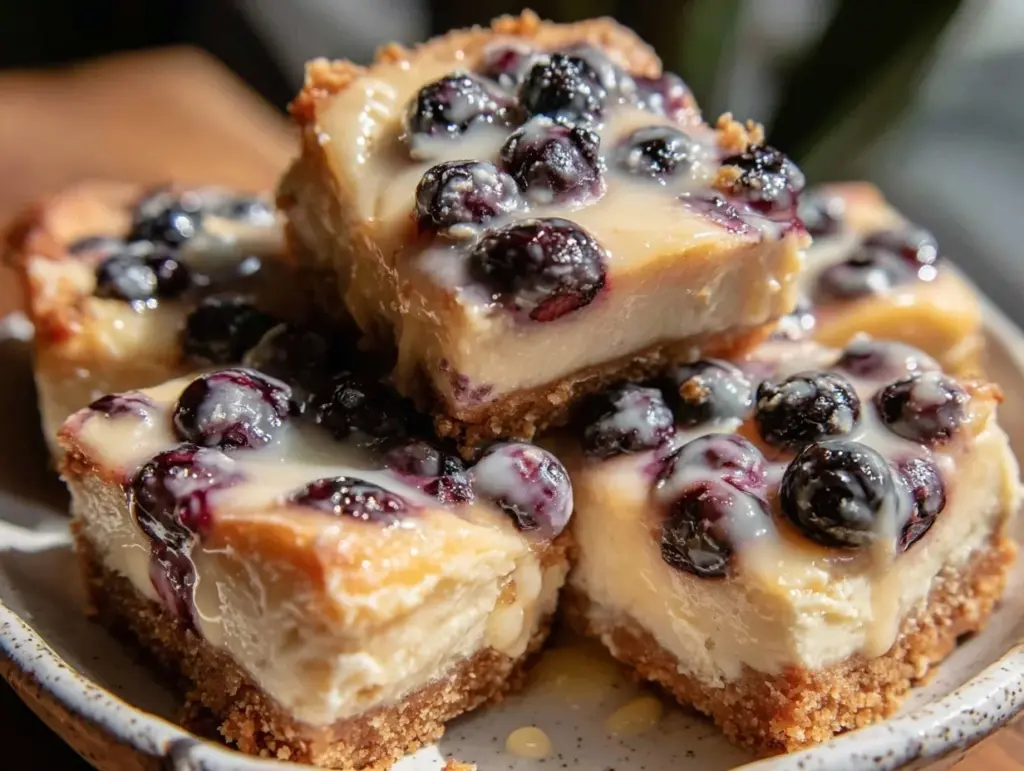 gluten-free lemon blueberry cheesecake bars - featured image