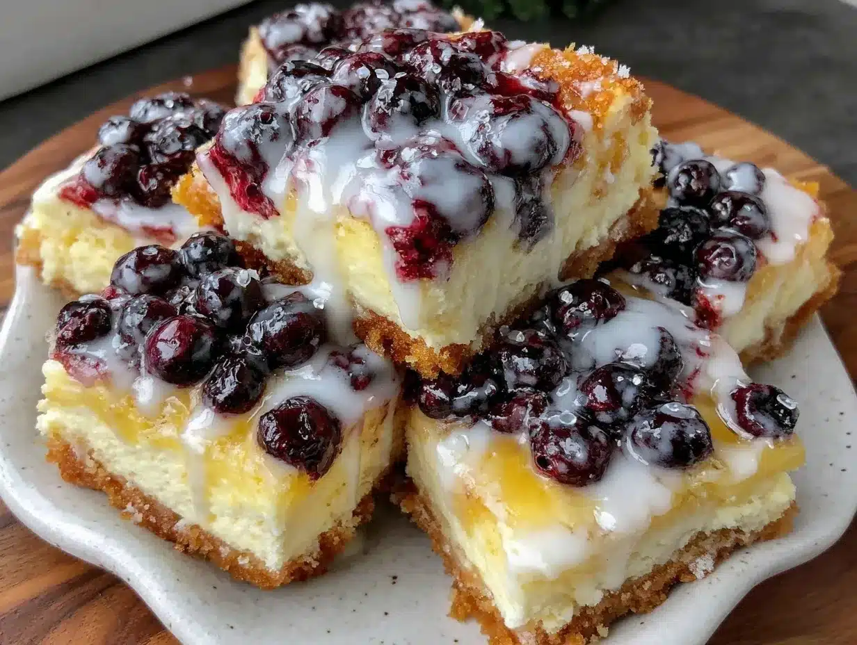 gluten-free lemon blueberry cheesecake bars preparation steps