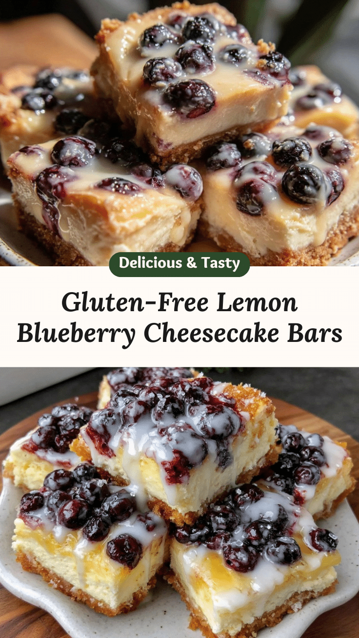 gluten-free lemon blueberry cheesecake bars recipe
