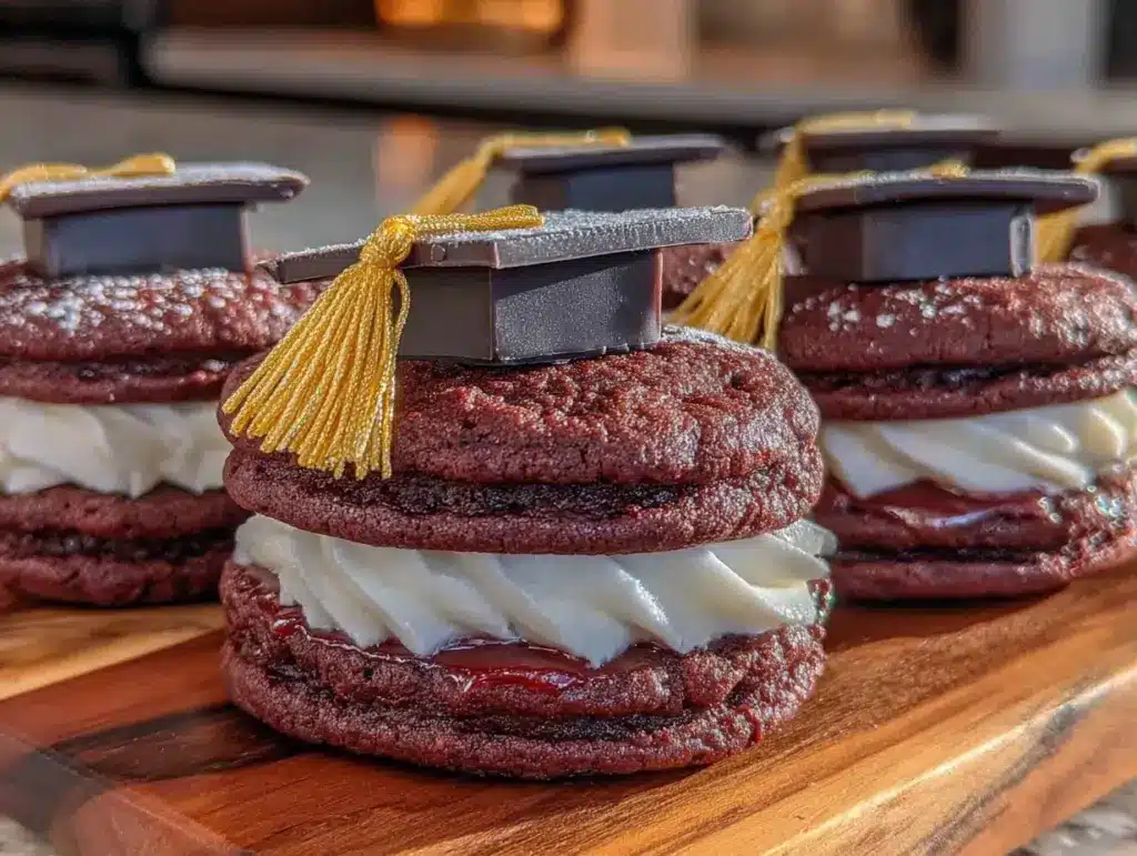 graduation cap cookie sandwiches - featured image