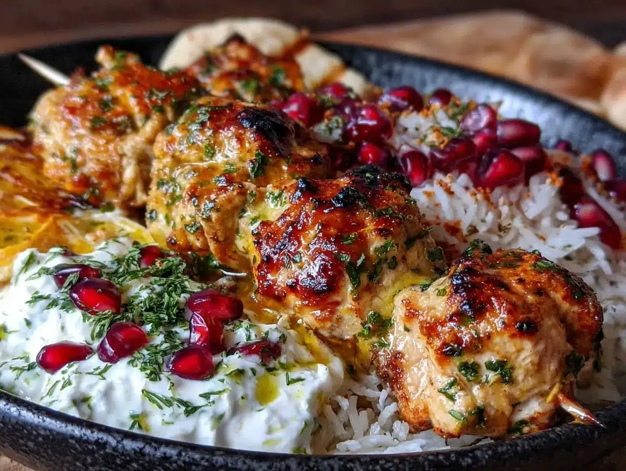 greek lemon chicken souvlaki bowls preparation steps