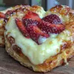 heart-shaped strawberry cream cheese danish - featured image