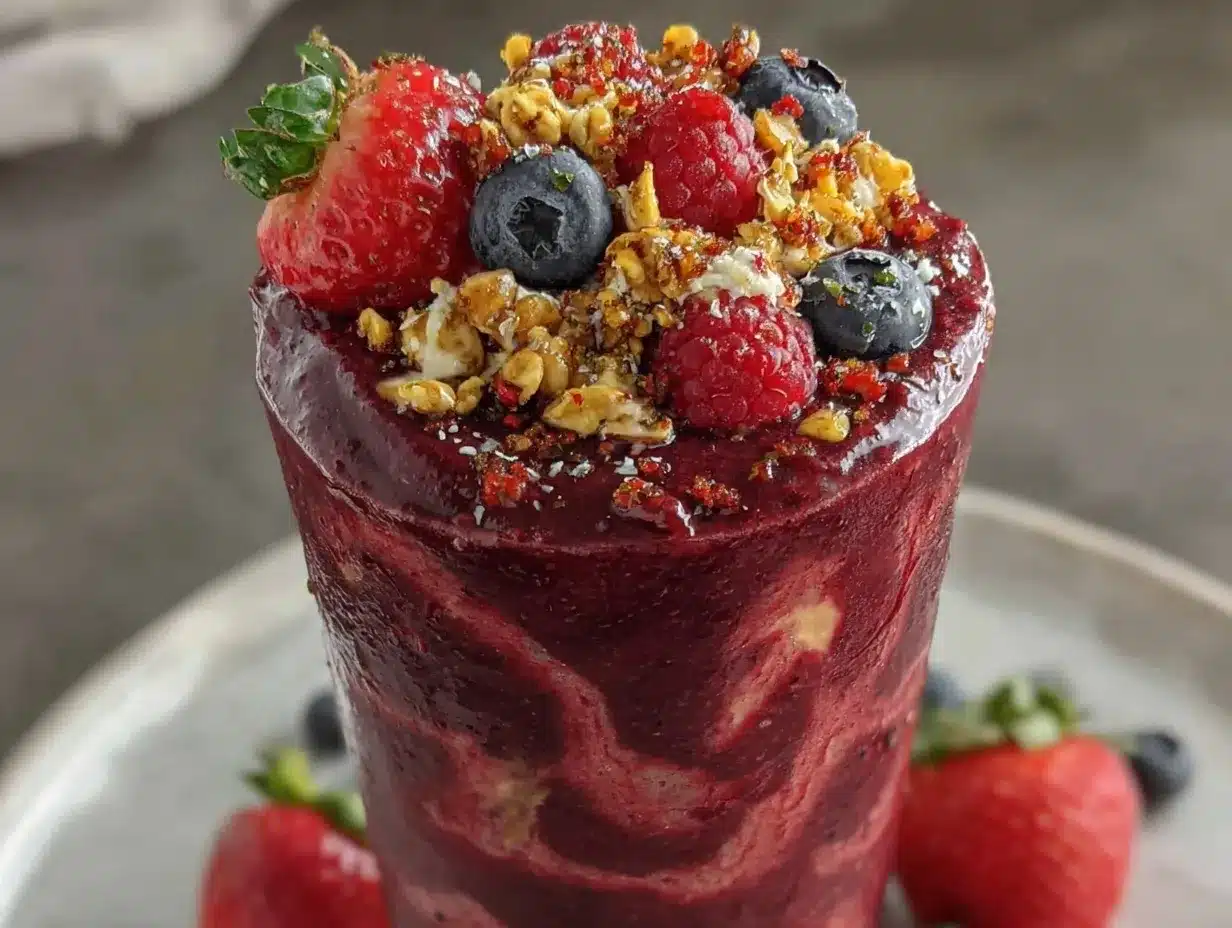high-protein Greek yogurt berry smoothie preparation steps