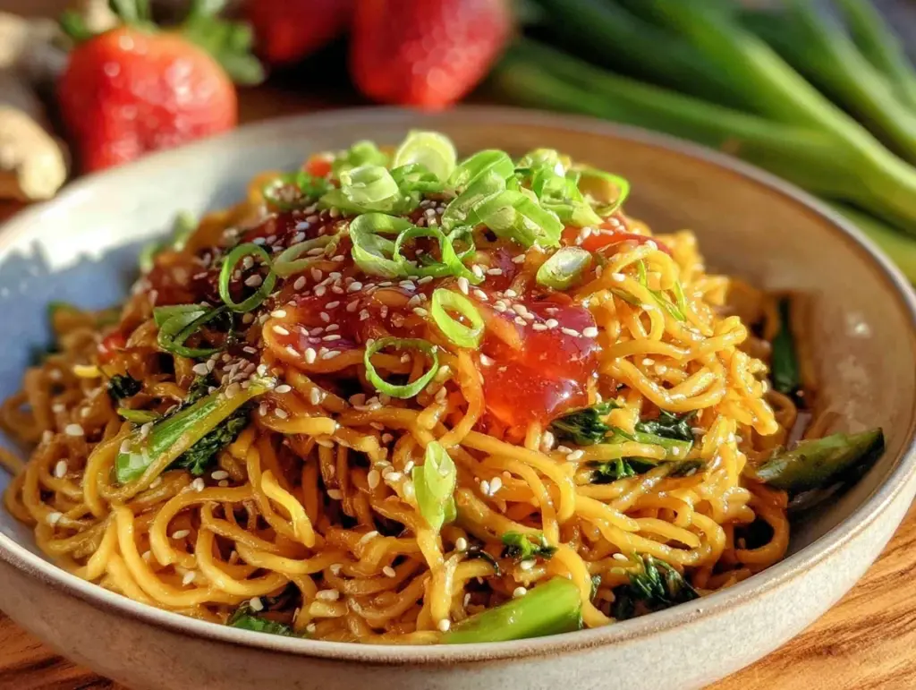 high-protein sesame ginger noodles - featured image