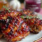 honey garlic glazed grilled chicken thighs - featured image