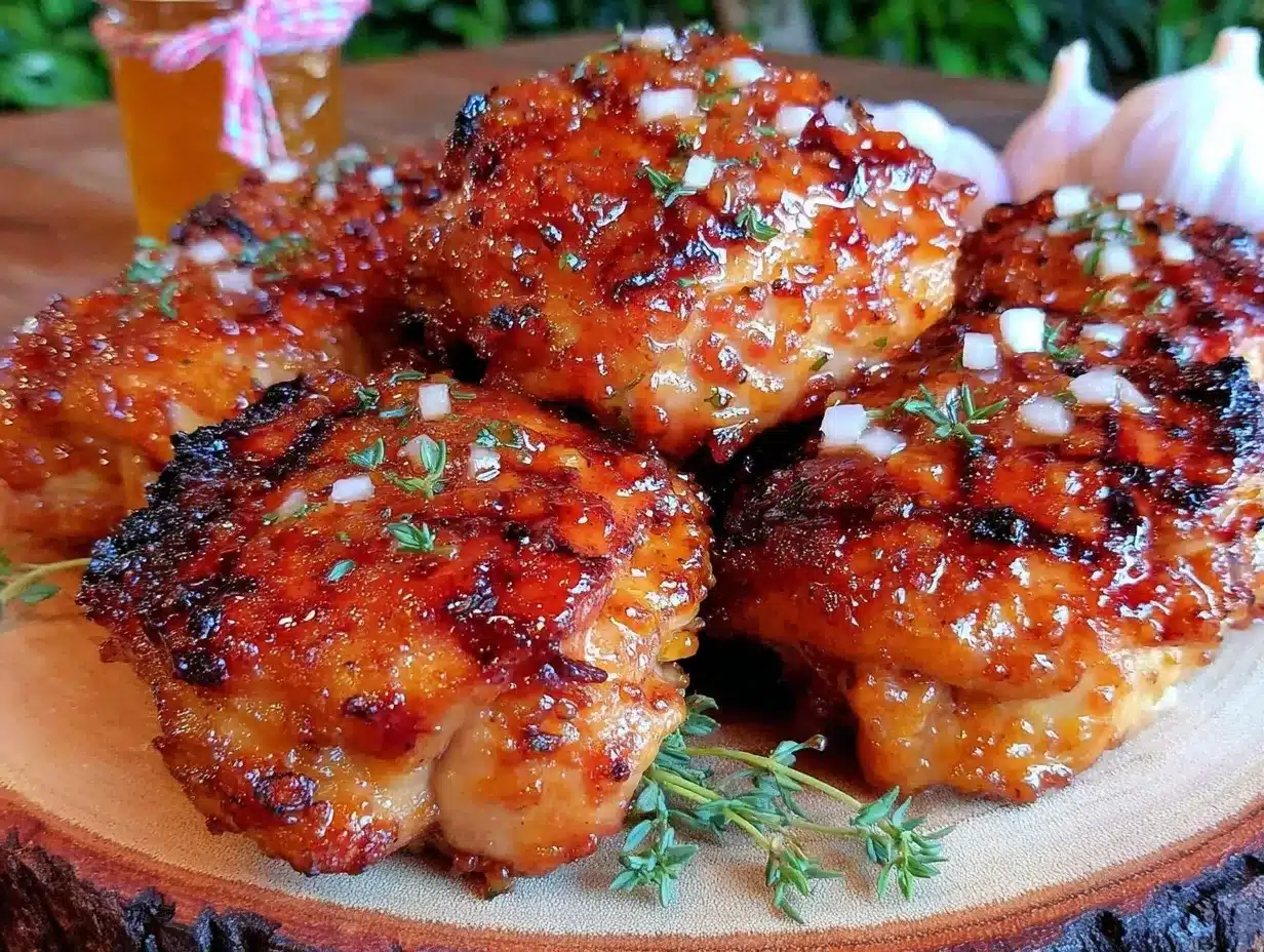 honey garlic glazed grilled chicken thighs preparation steps