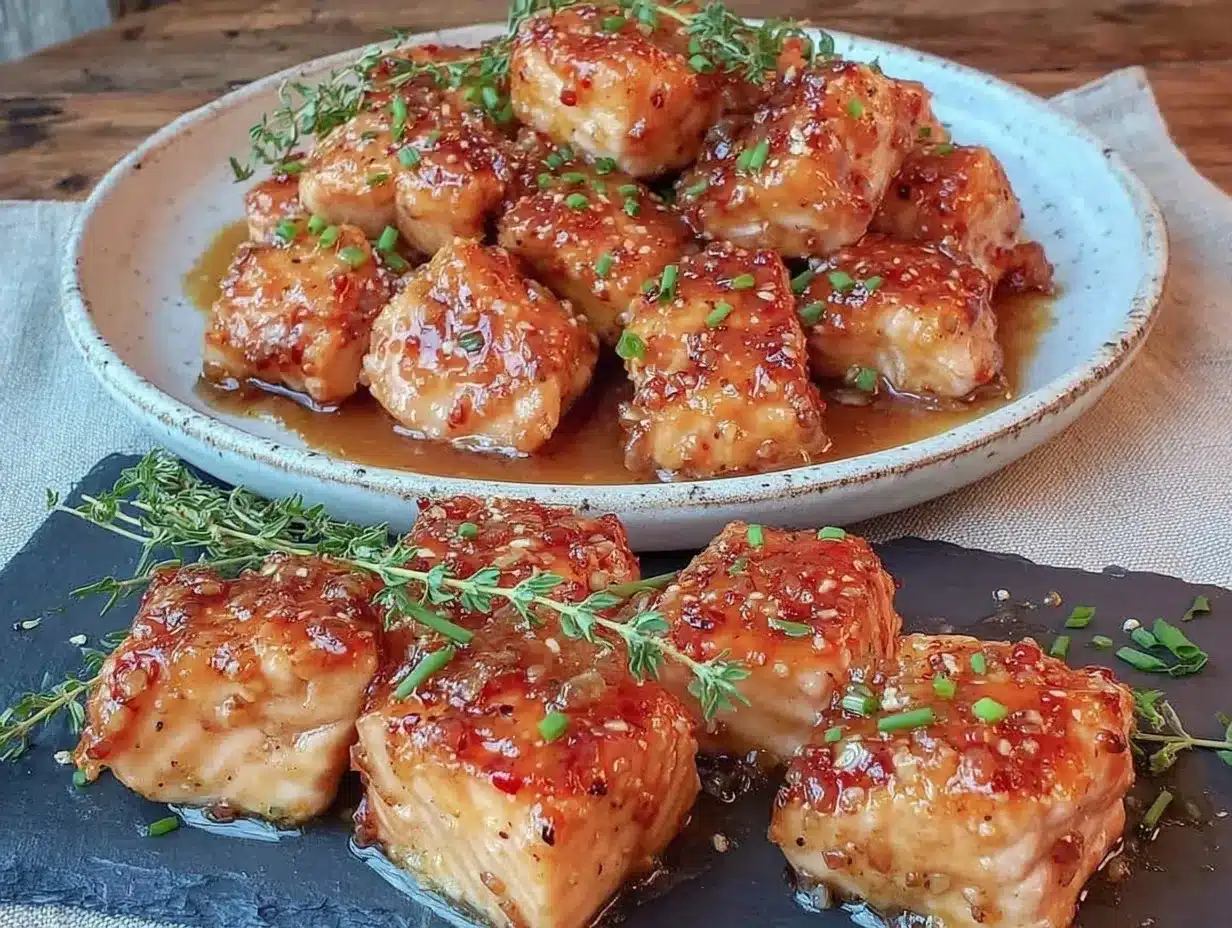 honey garlic salmon bites preparation steps