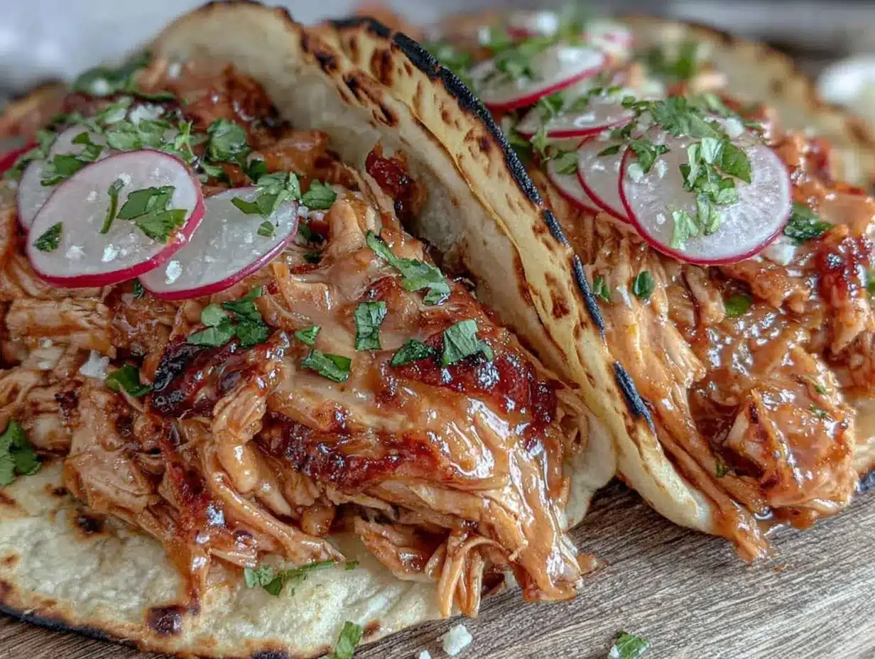 honey mustard shredded chicken tacos preparation steps