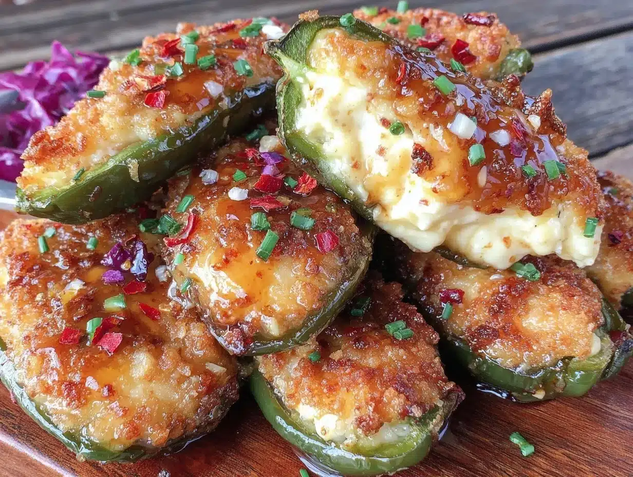 hot honey cheese-stuffed jalapeño poppers preparation steps