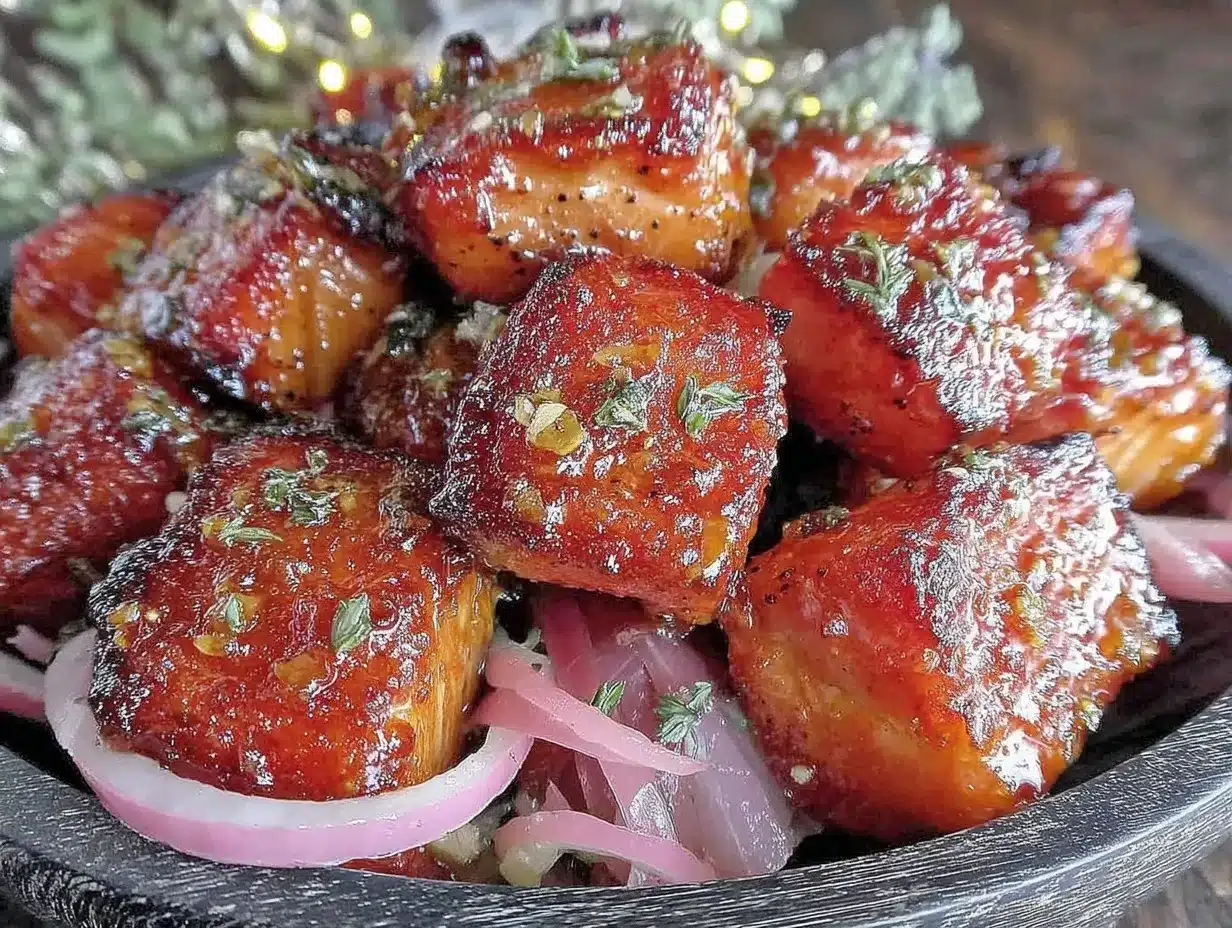 hot honey garlic salmon bites preparation steps