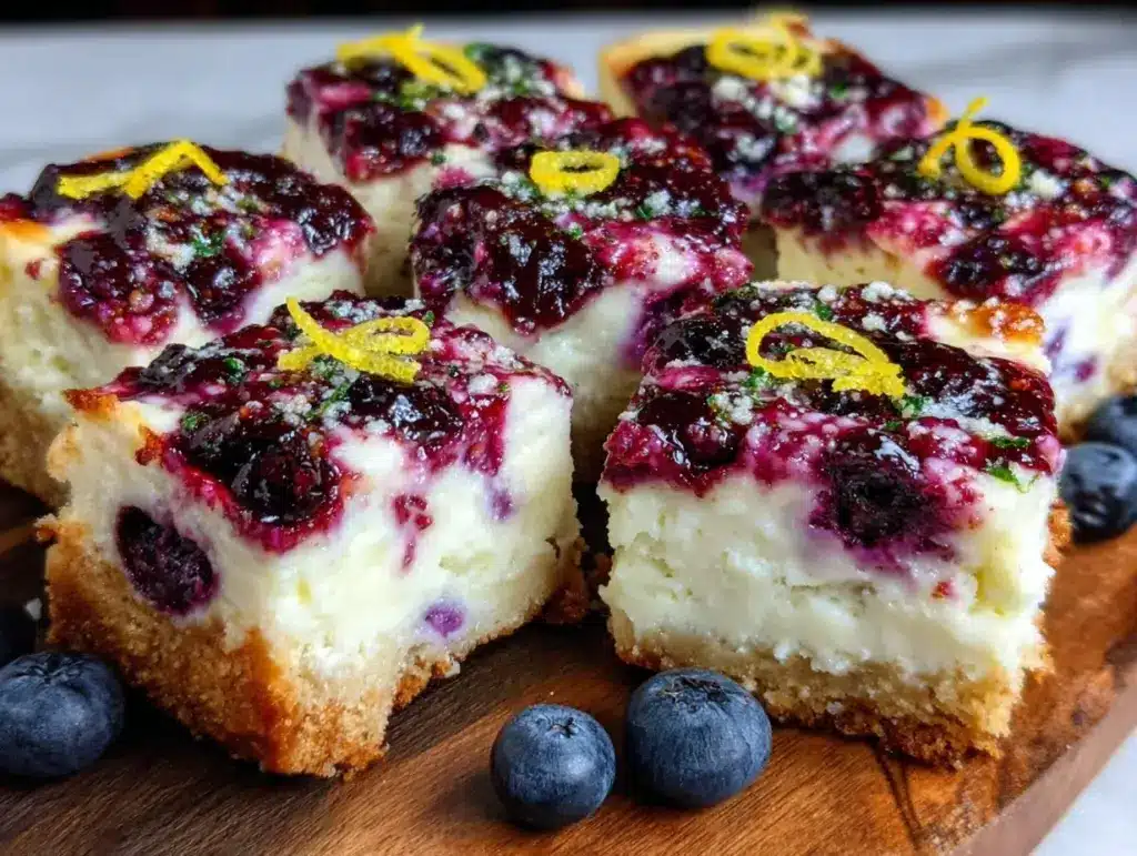 lemon blueberry cheesecake bars - featured image