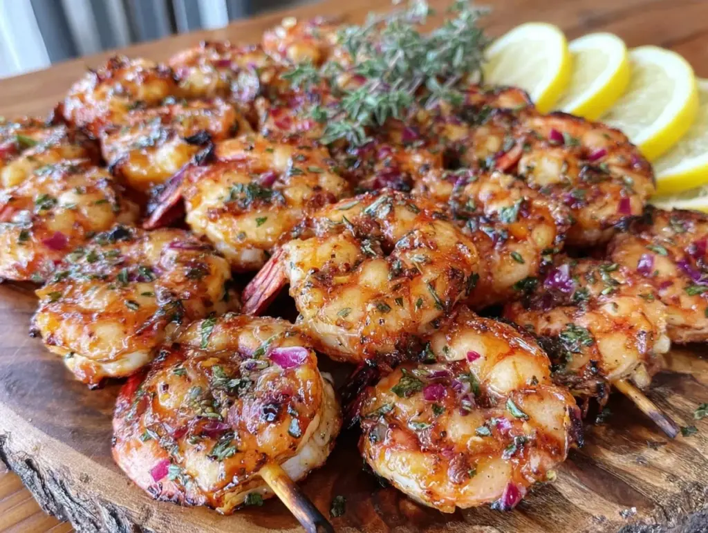 lemon herb grilled shrimp skewers - featured image