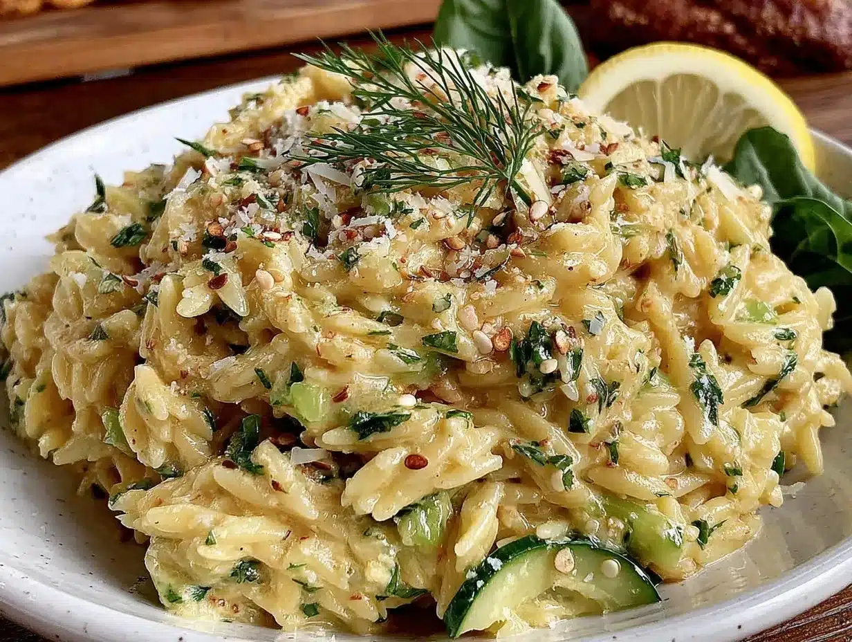 lemon herb orzo salad preparation steps