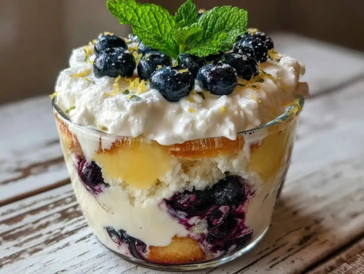 Light Lemon Blueberry Trifle preparation steps