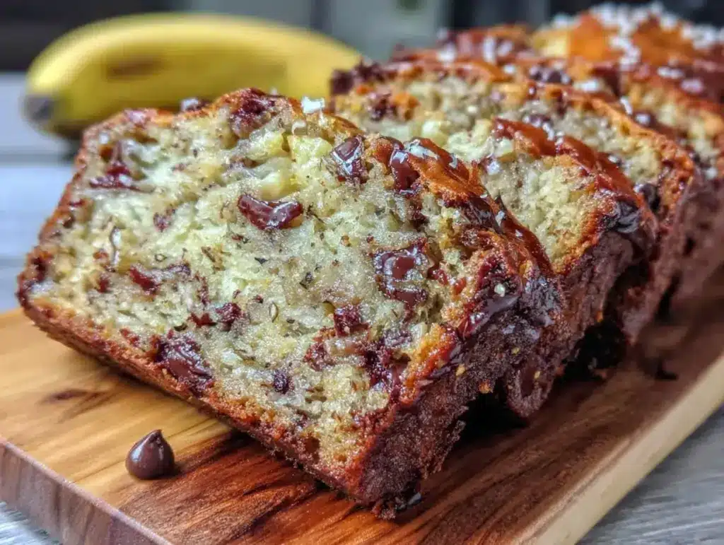 moist chocolate chip banana bread - featured image