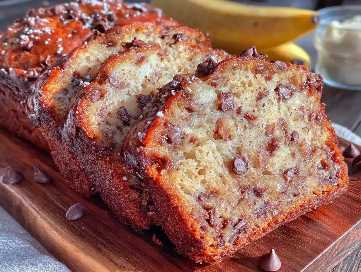moist chocolate chip banana bread preparation steps