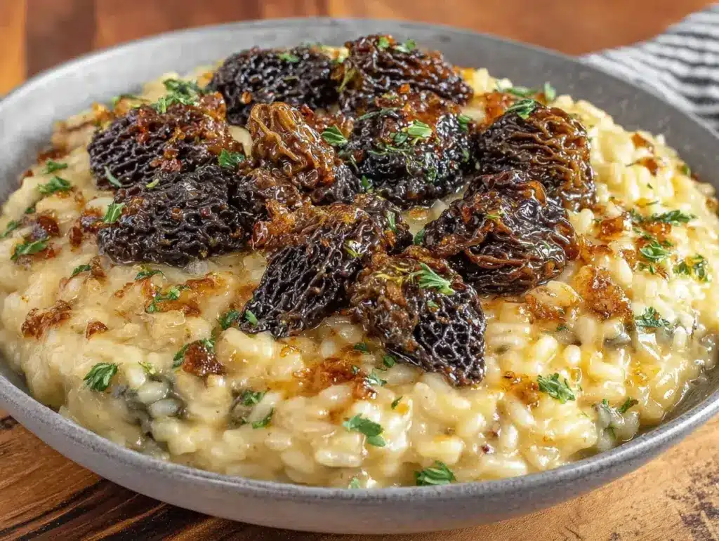 morel mushroom risotto - featured image