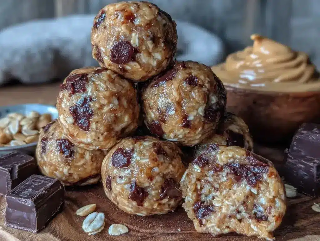 no-bake peanut butter protein balls - featured image