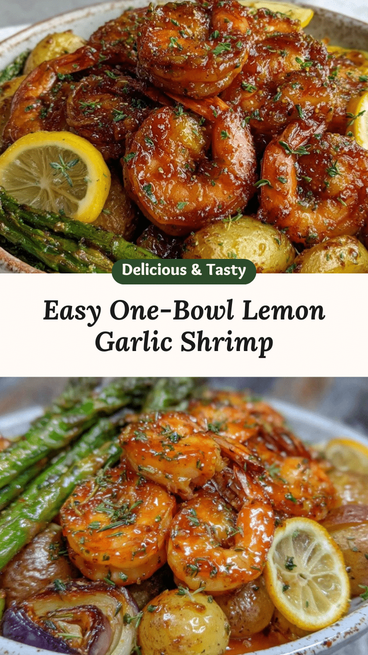 one-bowl sheet pan lemon garlic shrimp recipe