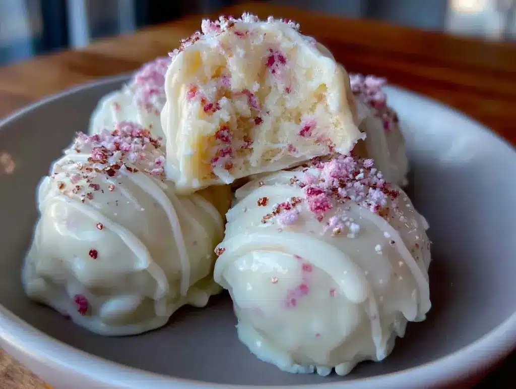 pink champagne truffles - featured image