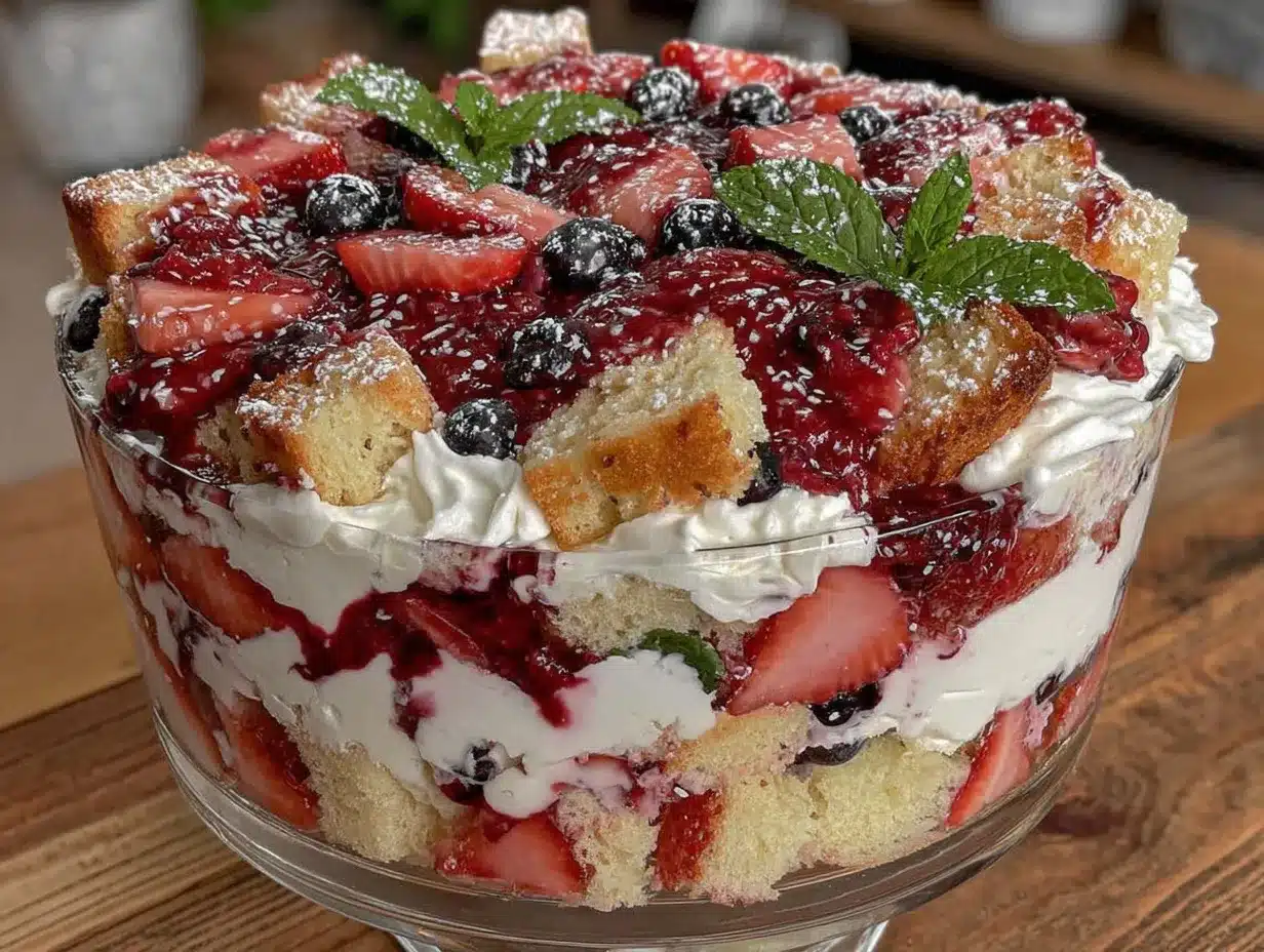 red white and blue berry trifle recipe preparation steps