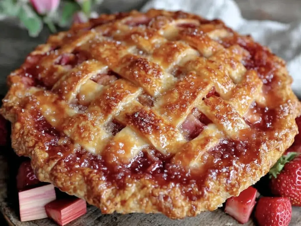 rhubarb strawberry pie - featured image