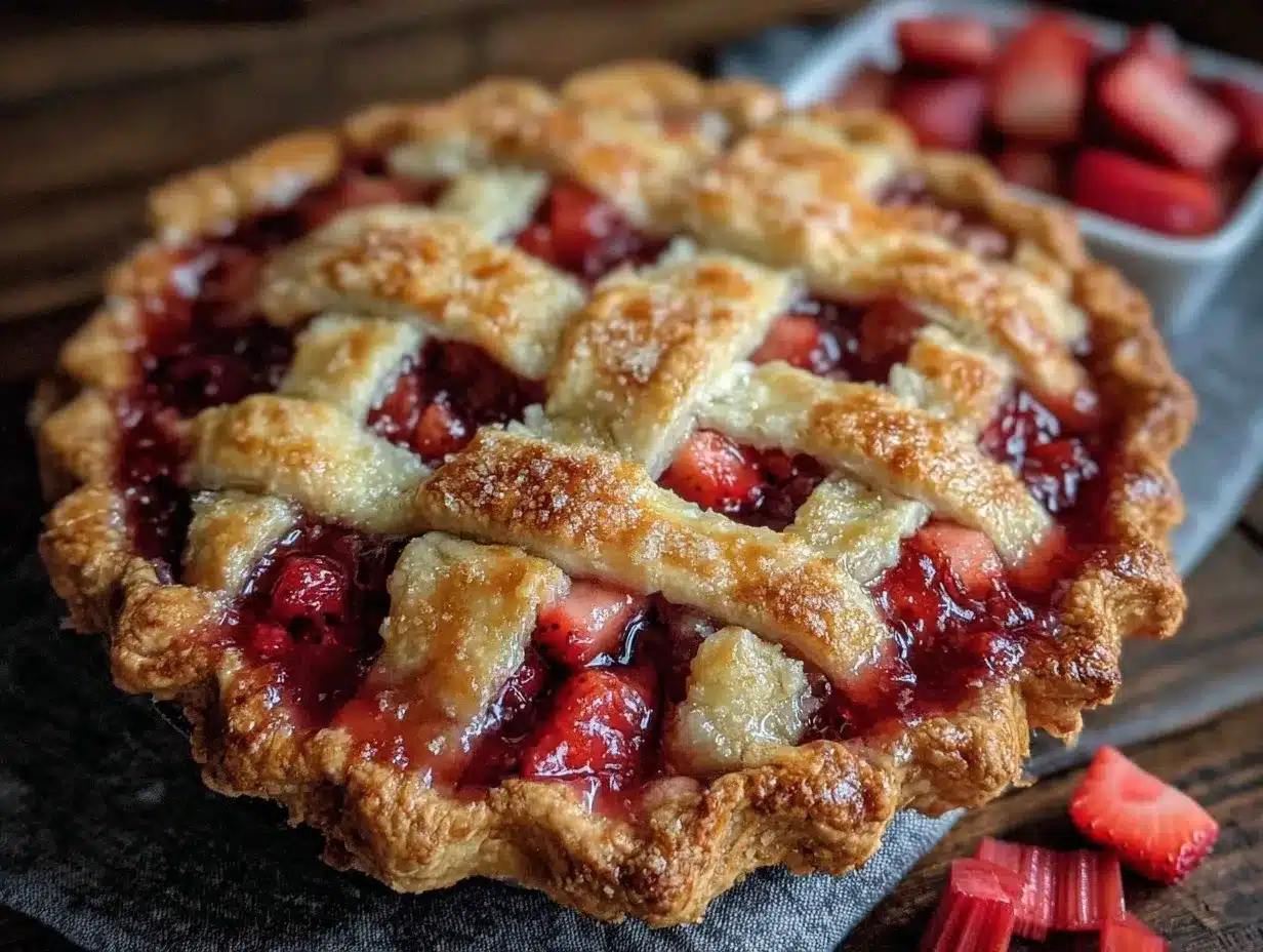 rhubarb strawberry pie preparation steps
