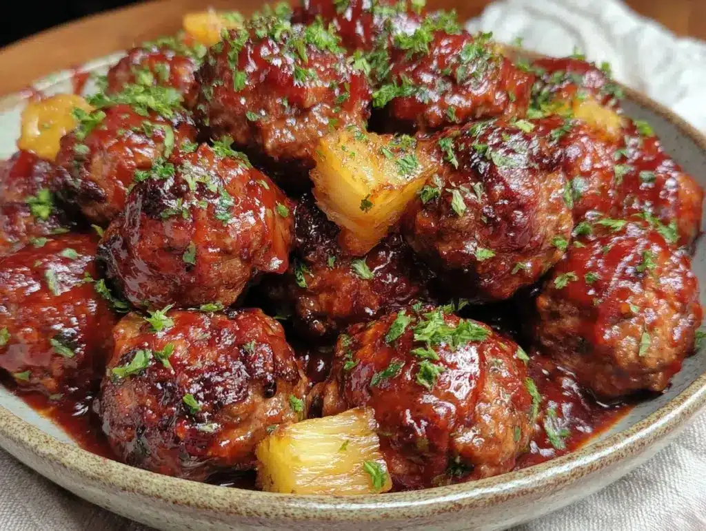 slow cooker BBQ meatballs - featured image