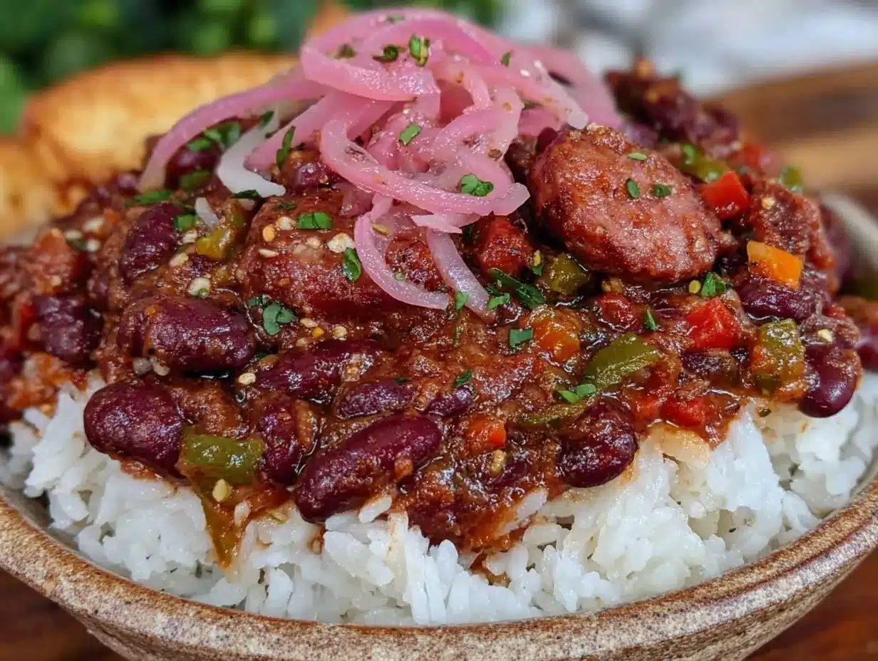 slow cooker cajun red beans and rice preparation steps